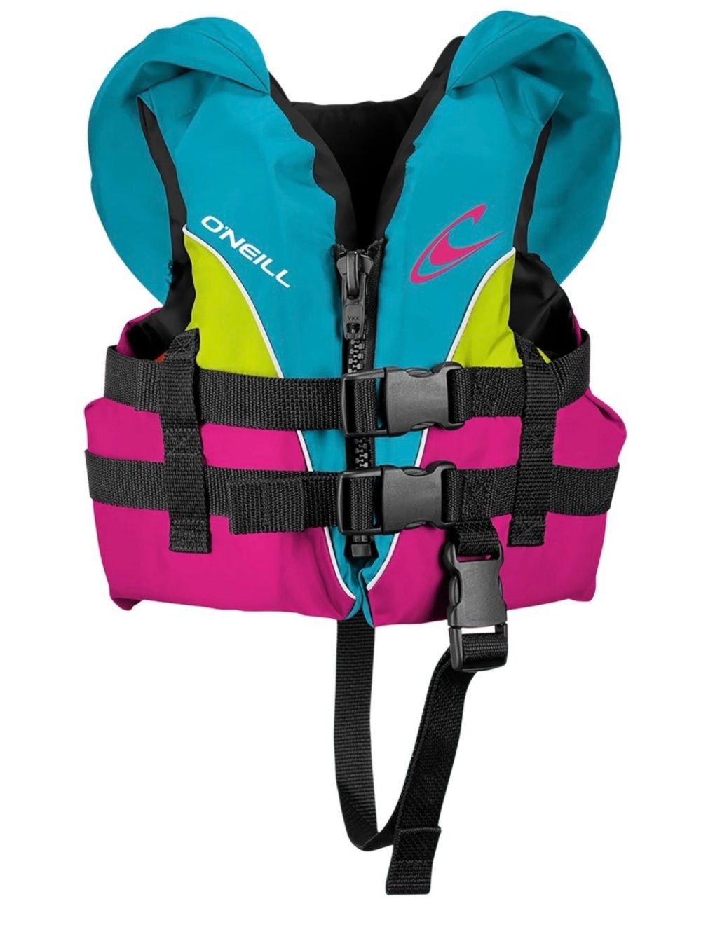 O'Neill Kids Life Jacket - Teal, Pink & Lime